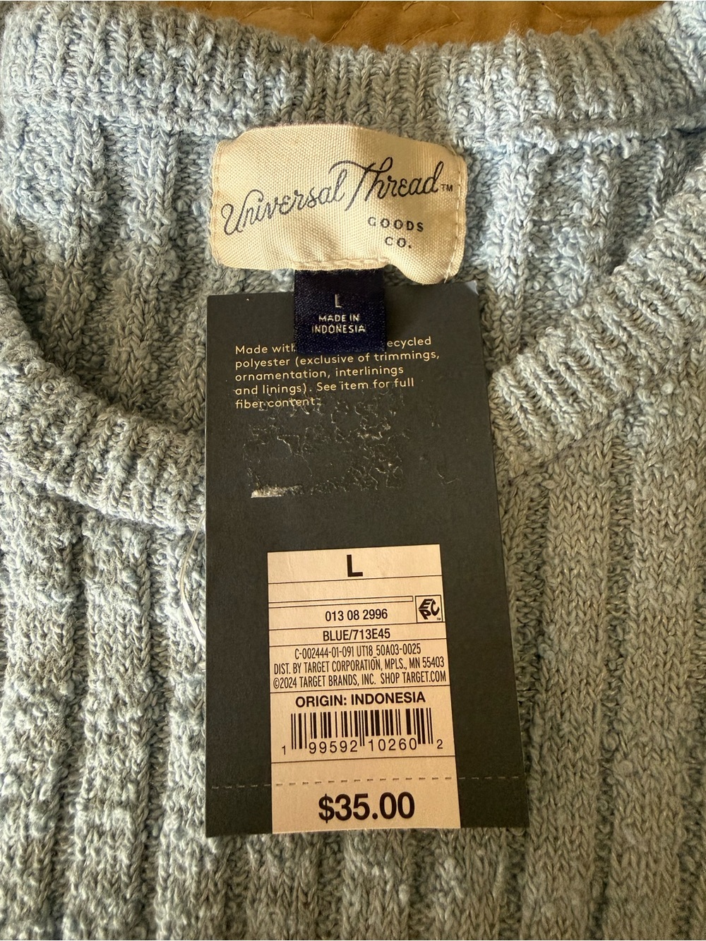 Universal Thread Light Blue Ribbed Knit Mini Dress - Picture 2 of 4